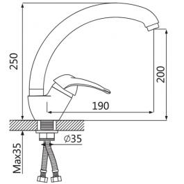 Смеситель для кухни OUTE T3713B