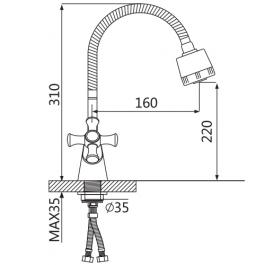 Смеситель для кухни OUTE T6613B-8