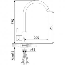 Смеситель для кухни OUTE T40313BK-301