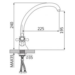 Смеситель для кухни OUTE T5013BL